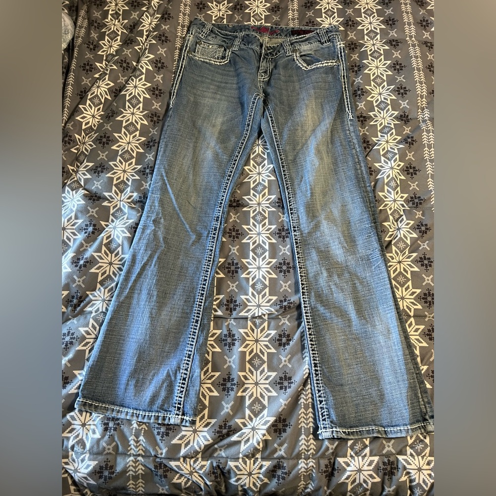 Rock & Roll Cowgirl Light Blue Boot Cut Jeans